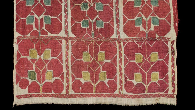 Detail of a fragment from Karun Thakar's aunt which she used to protect jewellery when dislocated during partition